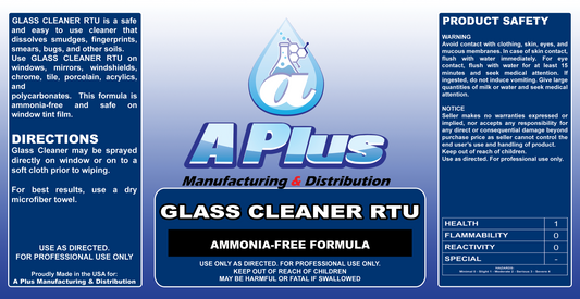 GLASS CLEANER RTU AMMONIA-FREE FORMULA