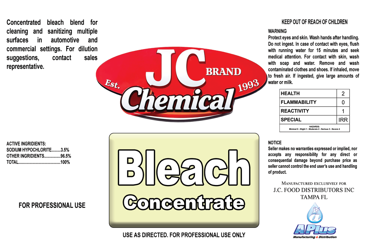 JC FOOD BLEACH 3.5% CASE OF 4